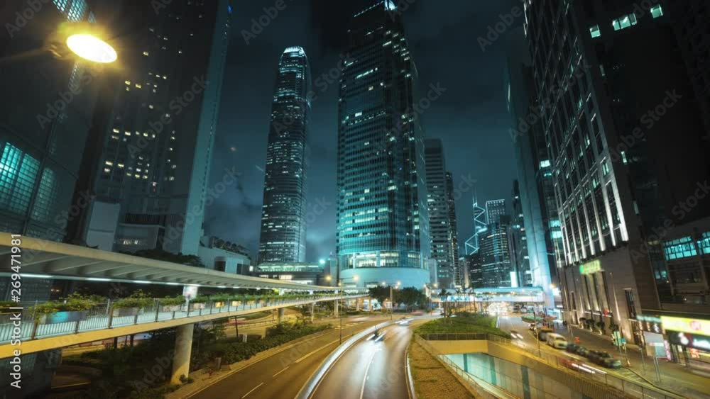 hyper lapse, traffic in Hong Kong at sunset time, ultra wide lens hyper lapse, traffic in Hong Kong at sunset time, ultra wide lens
