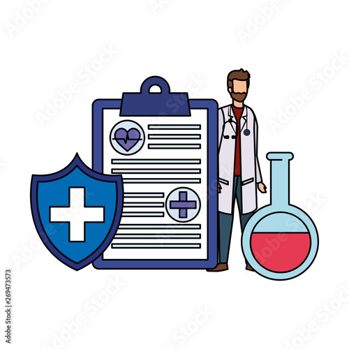 doctor with stethoscope and order photo