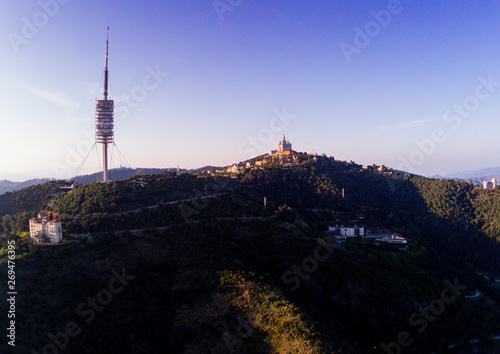 Aerial view in Barcelona. Catalonia Spain. Drone Photo