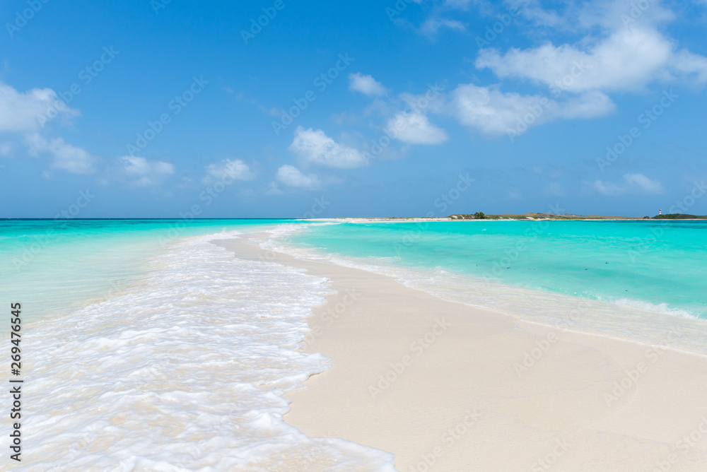 Beautiful Caribbean beach, in Los Roques Archipelago, Venezuela