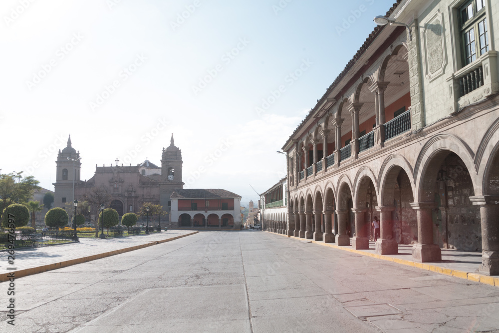 Arcs in Ayacucho downtown in Peru