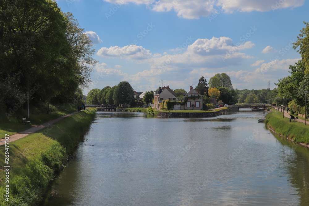 Loiret - Combleux - Les 2 bras du Canal d'Orléans