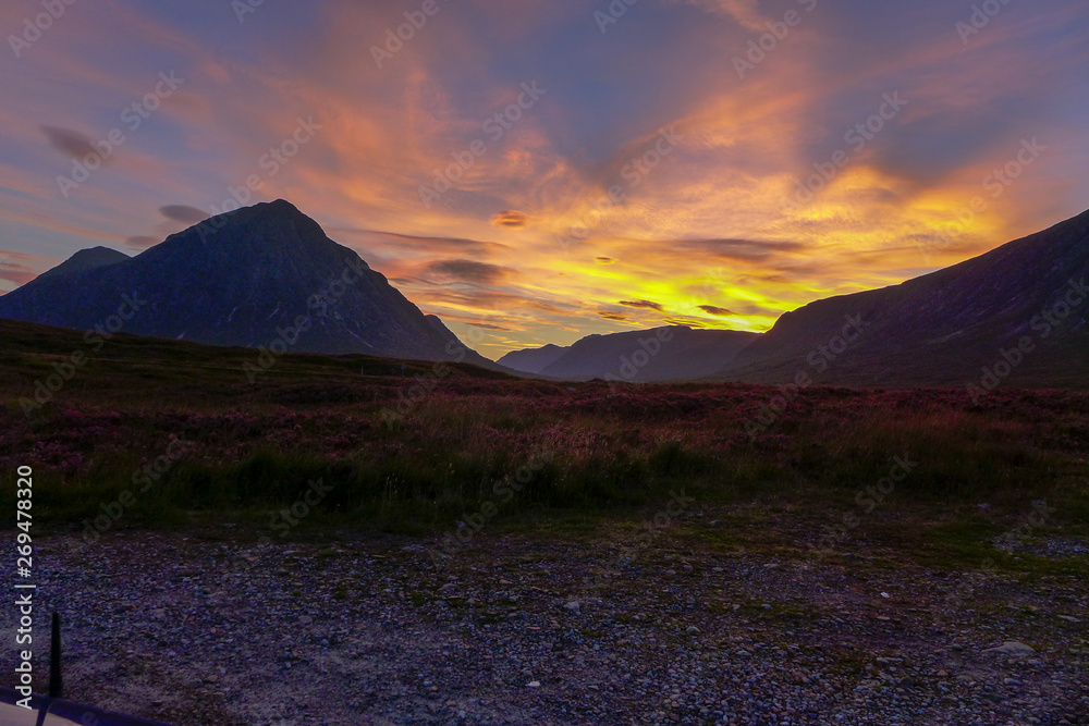 Sunset at the Entrance to Glen Coe