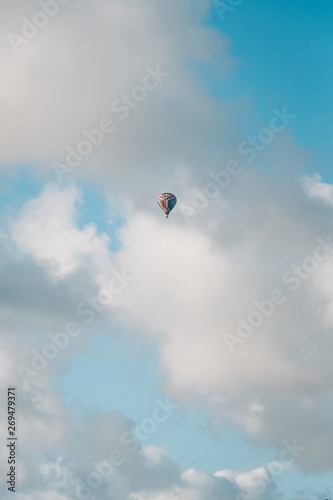 Clouds and hot air balloon in Del Mar, San Diego County, California