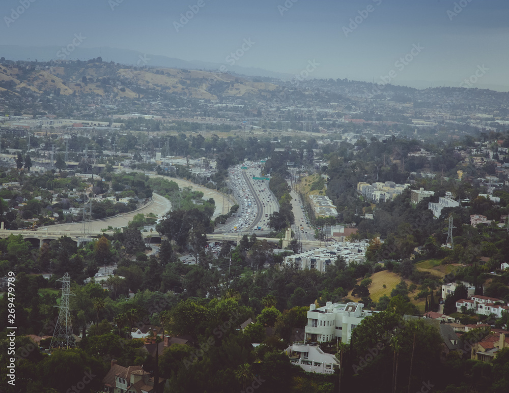 Obraz premium the golden state freeway in Los Angeles California