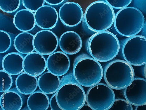 blue plastic water pipes background  abstract  size big and small