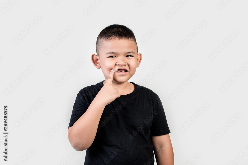 Funny portrait boy studio photo Funny portrait boy studio photo