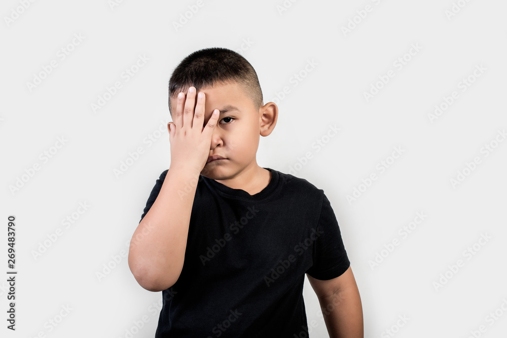 Funny portrait boy studio photo Funny portrait boy studio photo