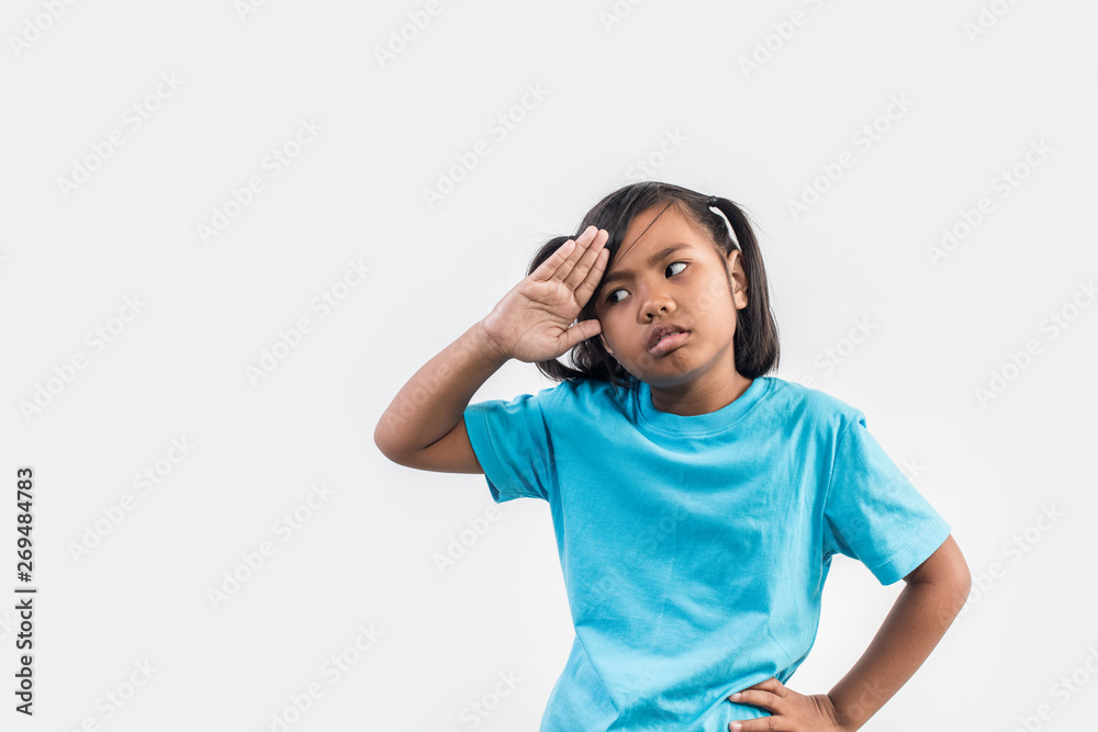 little girl feel angry in studio shot little girl feel angry in studio shot