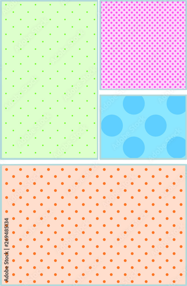 Illustration of a pale color cartoon frame with dot pattern Illustration of a pale color cartoon frame with dot pattern