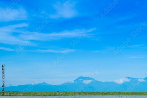 The sea, the blue sky and the earth in a beautiful view like heaven