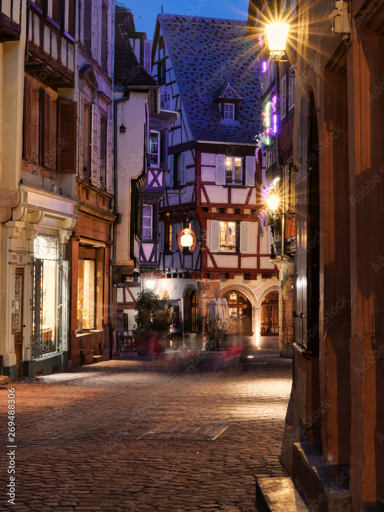 Ghosts on a Medieval city street at night