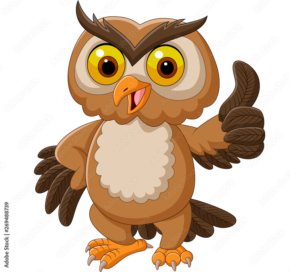 Cartoon owl giving thumbs up Cartoon owl giving thumbs up