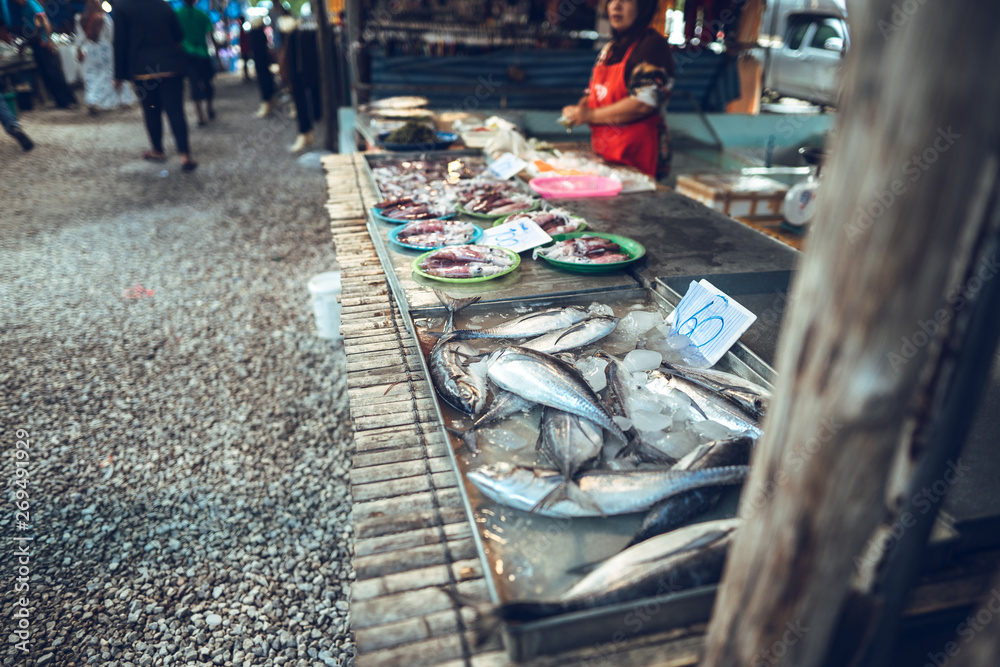 Fish seafood market Fresh market in Krabi 