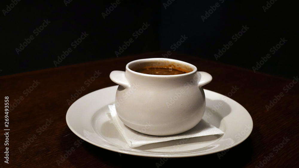 Traditional Spanish cold gazpacho soup with copy space for text. Traditional Spanish cold gazpacho soup with copy space for text.