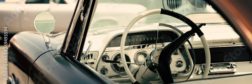 Interior of a classic American car, old vintage vehicle © Mariusz Blach