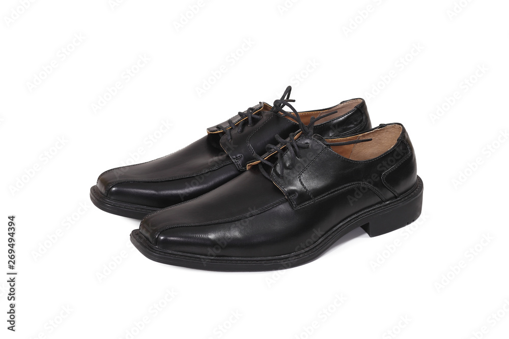 black leather men's shoes