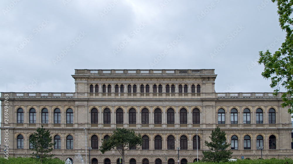 House of culture of sailors in Kaliningrad (former Konigsberg stock exchange), side view, the building was built in the Italian neo-Renaissance style with elements of classicism