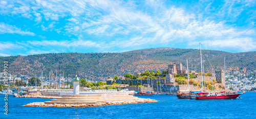 Saint Peter Castle (Bodrum castle) and marina in Bodrum, Turkey © muratart