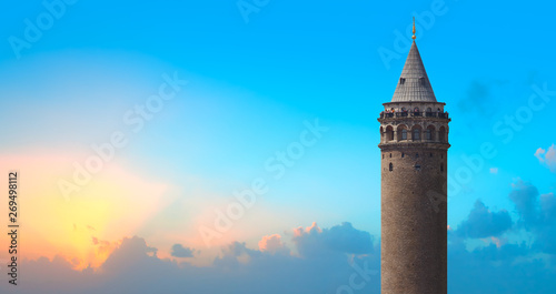 Galata Tower at sunset - istanbul, Turkey