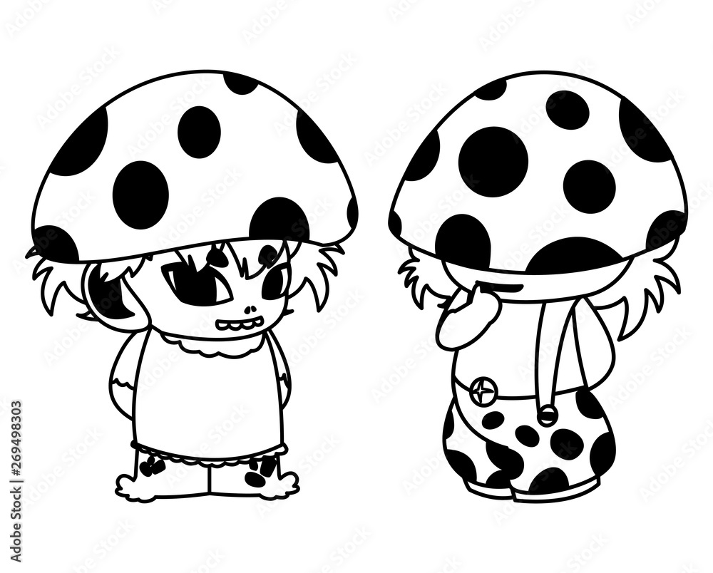 Obraz premium fungus elfs magic characters