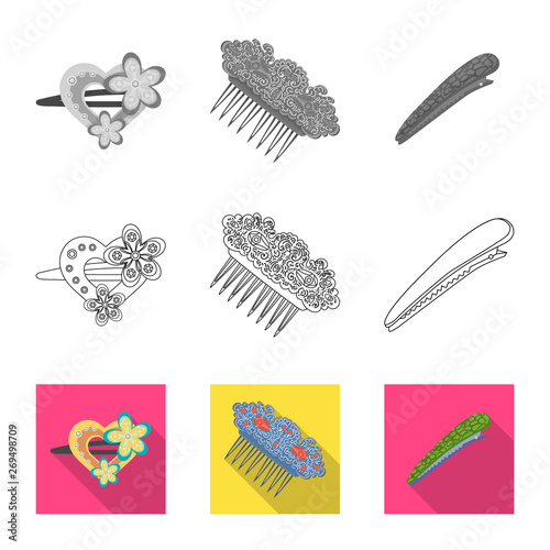 Vector design of beauty and fashion symbol. Collection of beauty and female vector icon for stock.