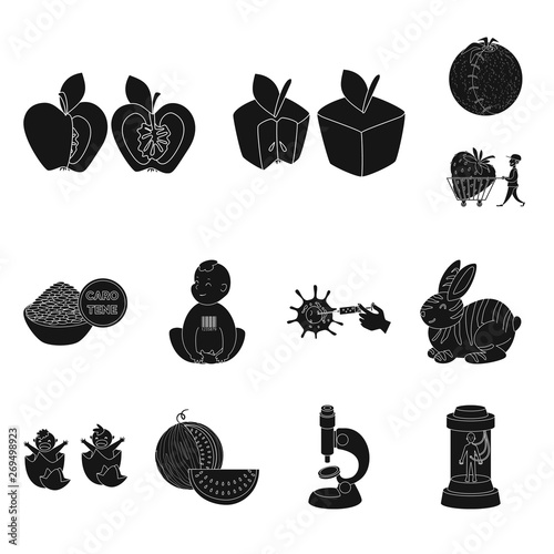 Isolated object of quality and laboratory symbol. Collection of quality and genetically vector icon for stock.