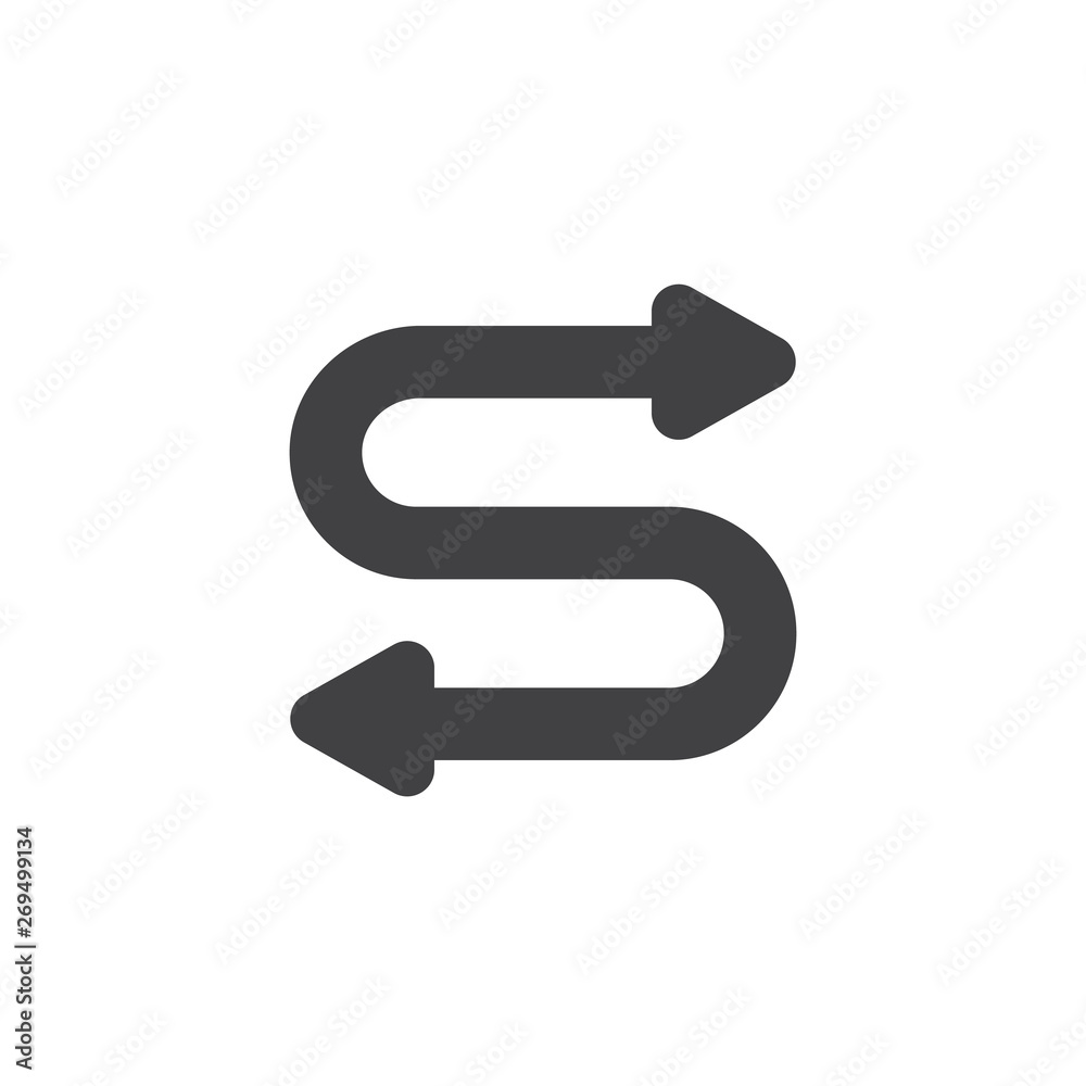 Left and right direction arrow vector icon. filled flat sign for mobile concept and web design. Curved arrow glyph icon. Symbol, logo illustration. Vector graphics Left and right direction arrow vector icon. filled flat sign for mobile concept and web design. Curved arrow glyph icon. Symbol, logo illustration. Vector graphics