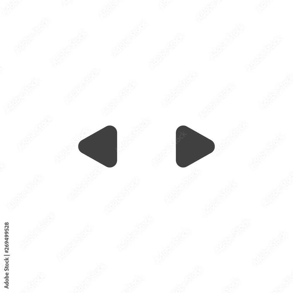 Left and right button vector icon. filled flat sign for mobile concept and web design. Two side arrows glyph icon. Symbol, logo illustration. Vector graphics Left and right button vector icon. filled flat sign for mobile concept and web design. Two side arrows glyph icon. Symbol, logo illustration. Vector graphics