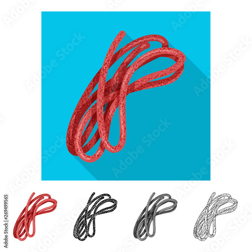 Vector design of sausage and polish icon. Set of sausage and kielbasa vector icon for stock.