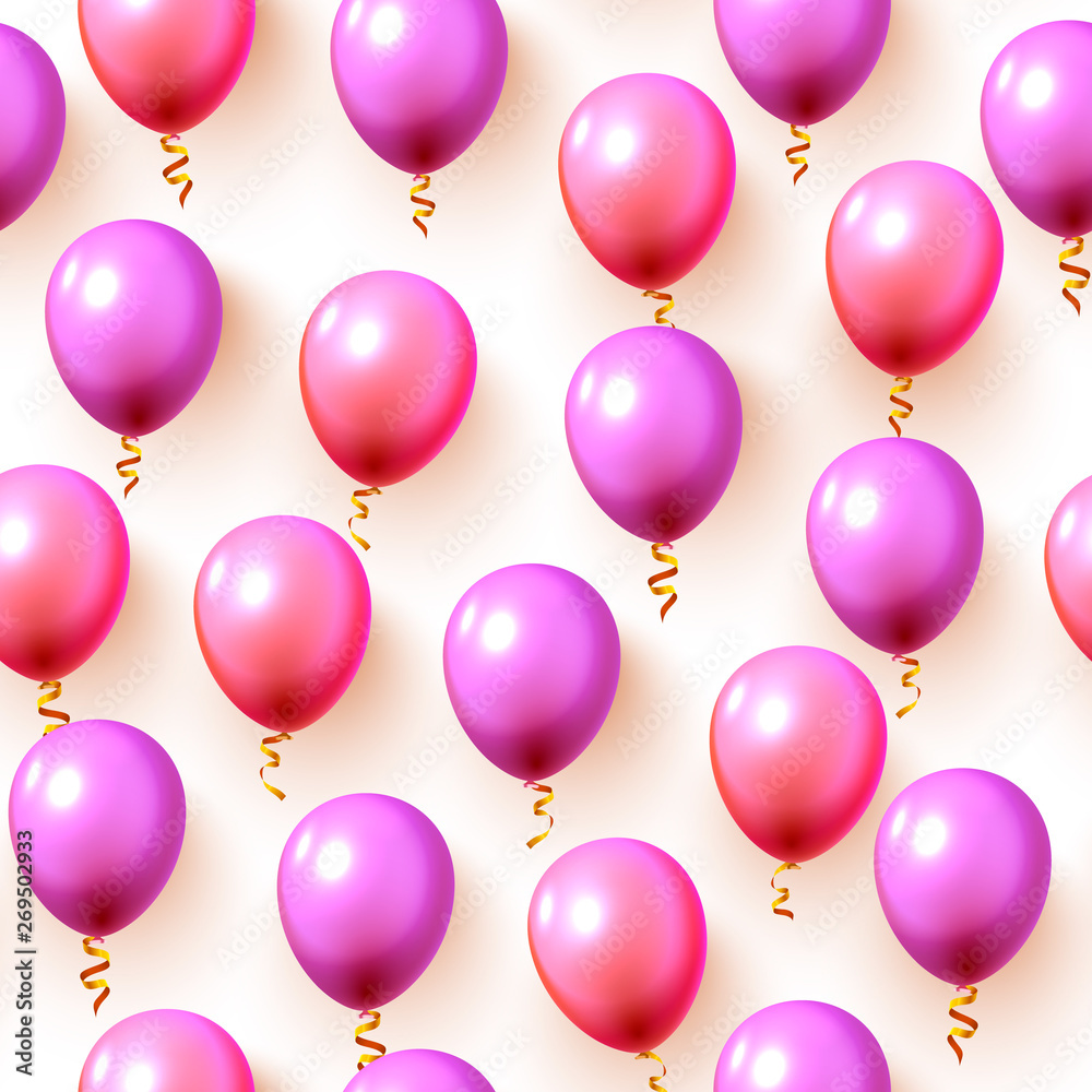 Festive color balloon party background texture Seamless.