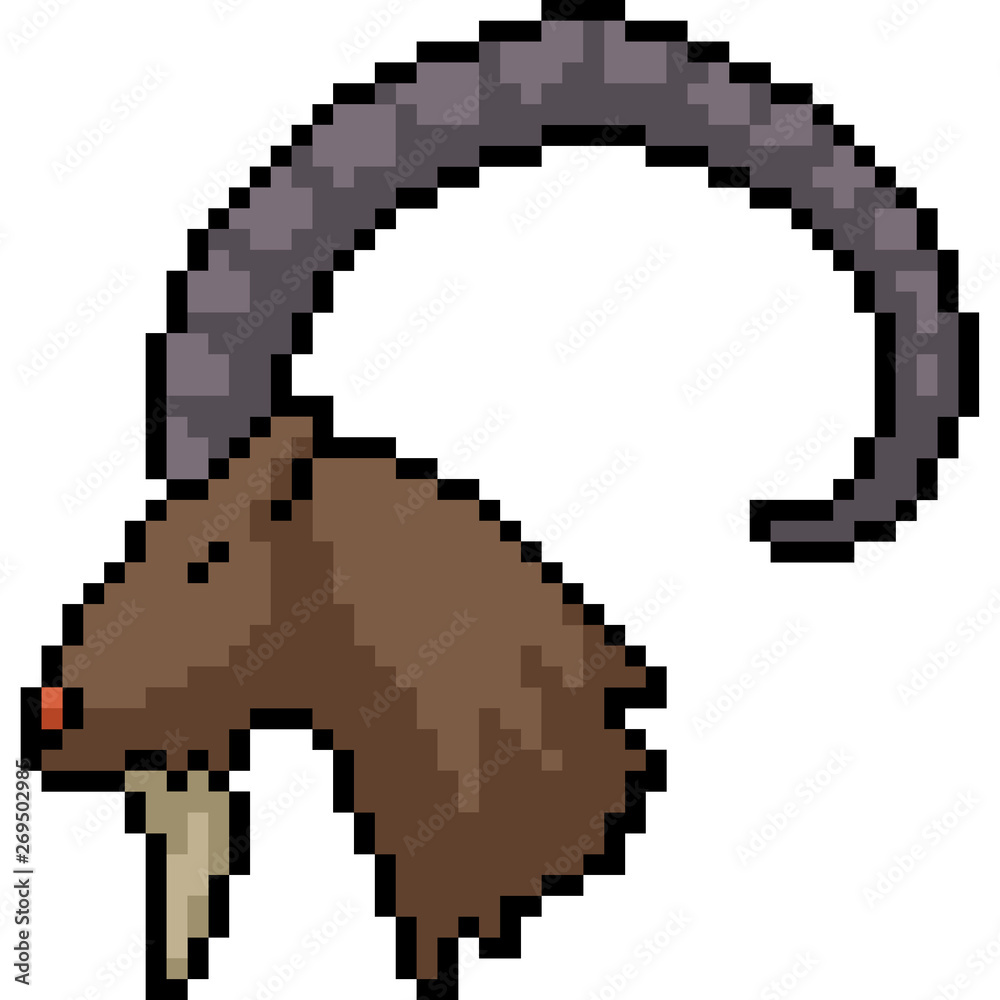 Fototapeta premium vector pixel art goat head