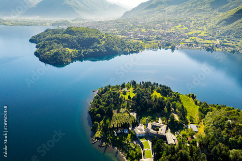 Abbazia di Piona - San Nicola - Lago di Como (IT) - Priorato - Panoramica aerea photo