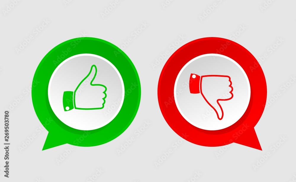 design the likes and dislikes icon in the circle design the likes and dislikes icon in the circle