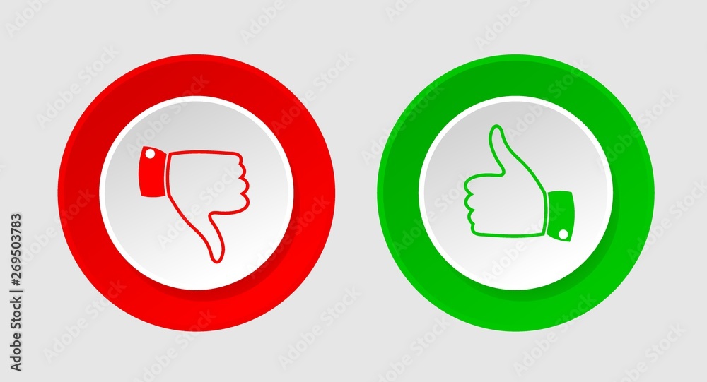 design the likes and dislikes icon in the circle design the likes and dislikes icon in the circle