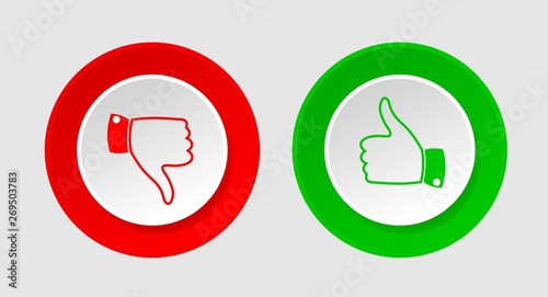 design the likes and dislikes icon in the circle