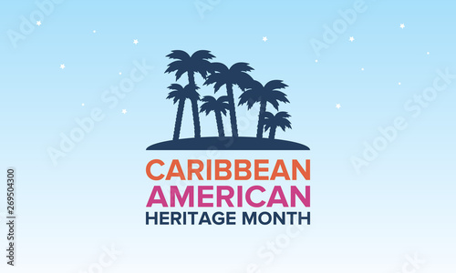 Caribbean American Heritage Month in June. Culture Month to the people of America. Celebrate annual with festival. Happy holiday. Poster, card, banner and background. Vector ilustration