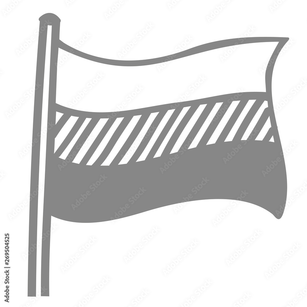 Handgezeichnete Flagge in grau Handgezeichnete Flagge in grau