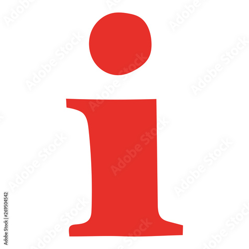 Handgezeichnetes Informationen-Icon in rot