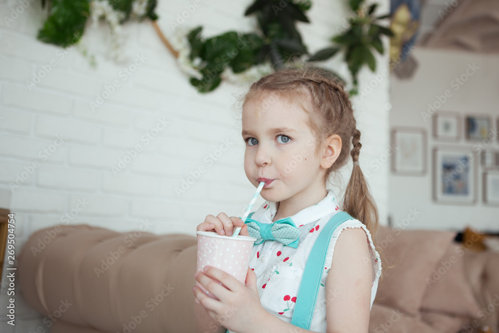 happy pretty little girl at birthday party, indoor happy pretty little girl at birthday party, indoor