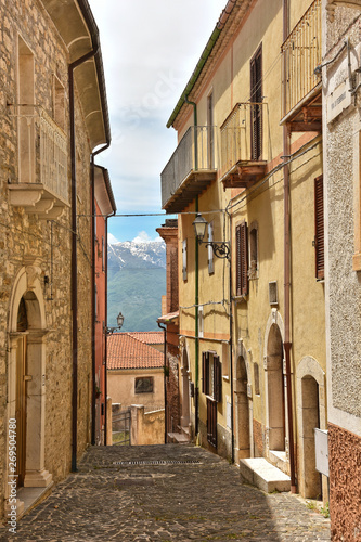 A street in the village of Macchiagodena in the Molise region