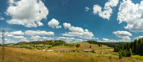 Panorama of the village which was located on a mountain slope