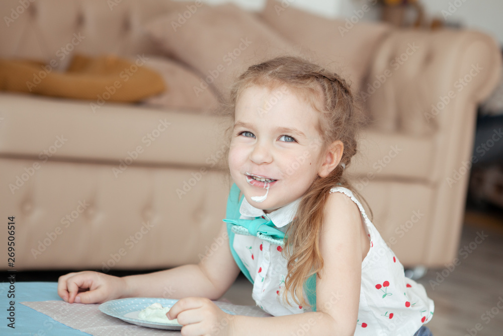 happy pretty little girl at birthday party, indoor happy pretty little girl at birthday party, indoor