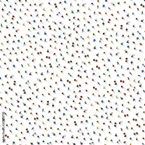 A crowd of people on a white background, seamless texture business cover.
