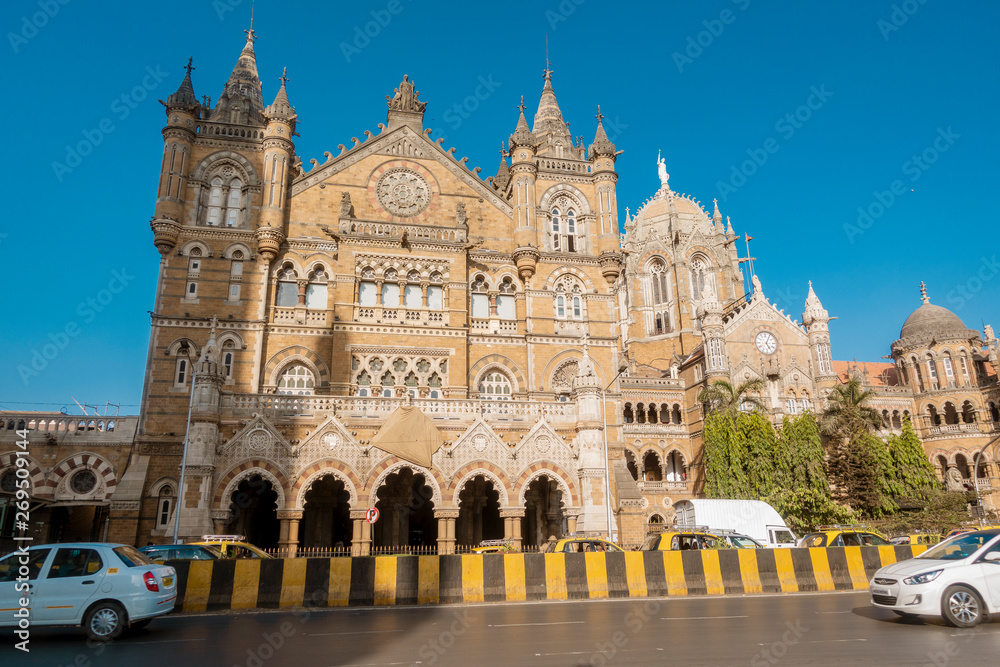 Mumbai, India;05/19/2019; Main railway station building in mumbai , India
