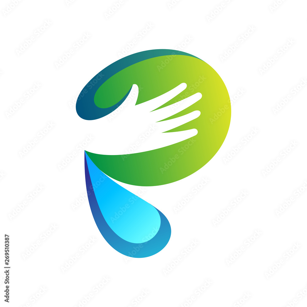 initial/letter p with hand shape logo design inspiration initial/letter p with hand shape logo design inspiration