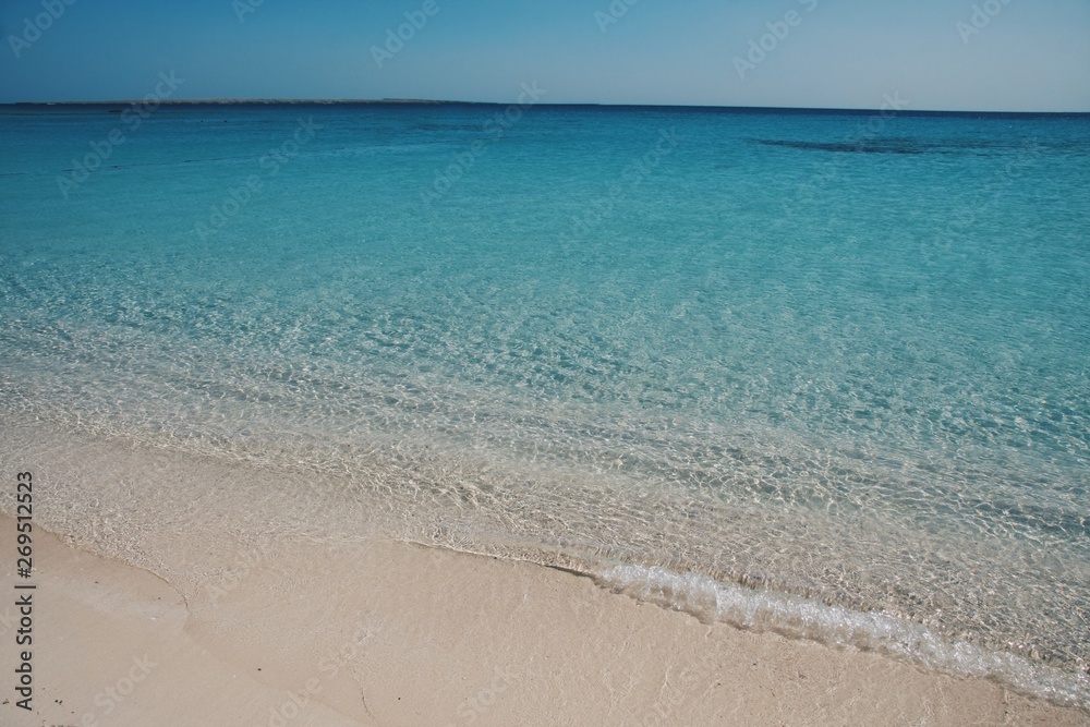 Clear blue ocean water. Red Sea. Summer vacation concept.