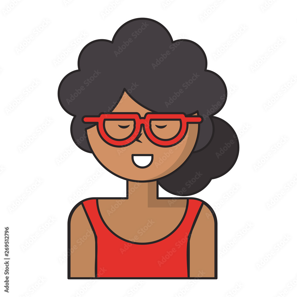 Young woman smiling with glasses
