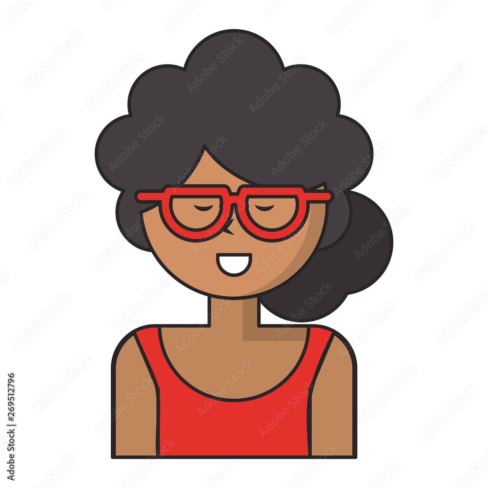 Young woman smiling with glasses Young woman smiling with glasses