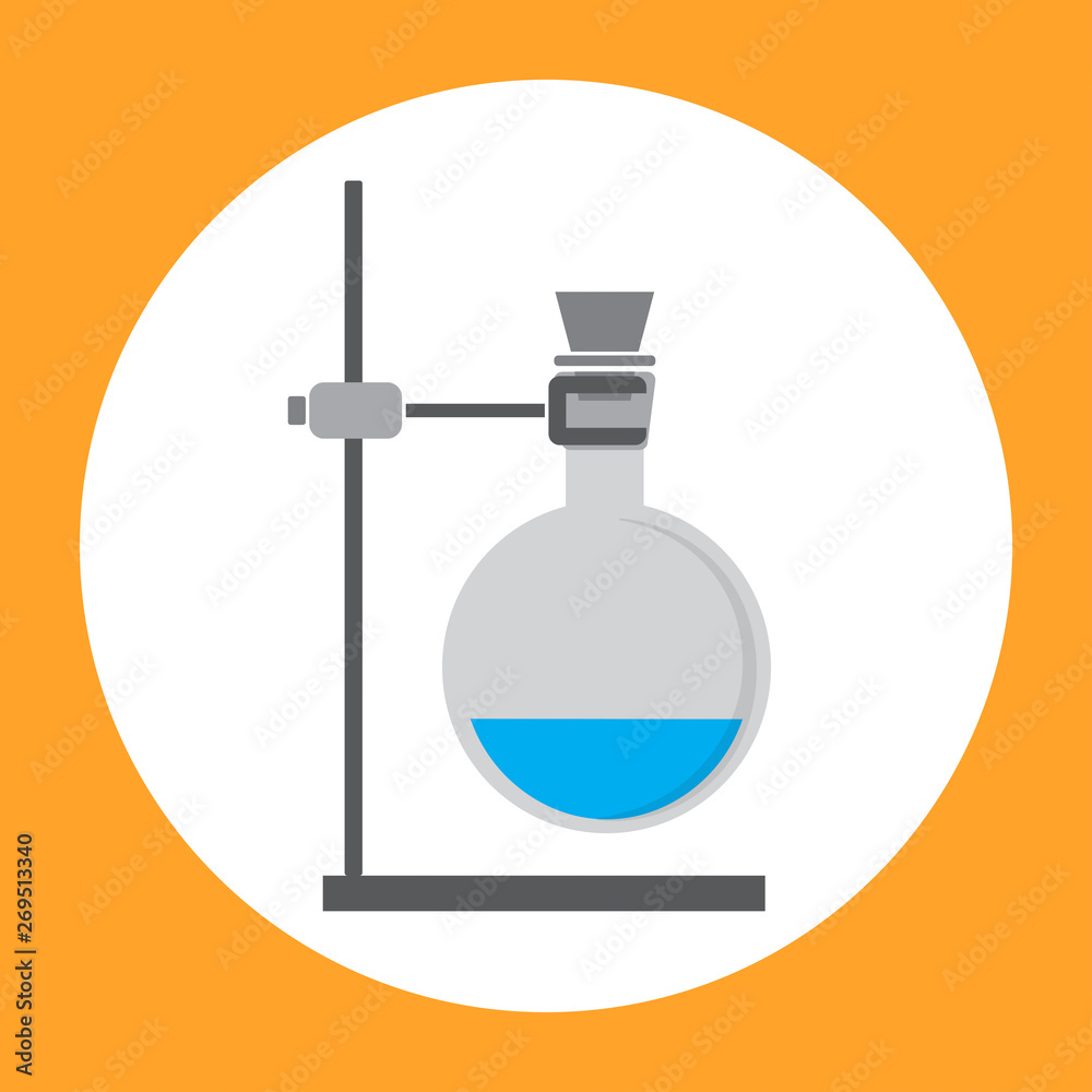 Icon of laboratory science equipment, a funnel with a base holder Icon of laboratory science equipment, a funnel with a base holder